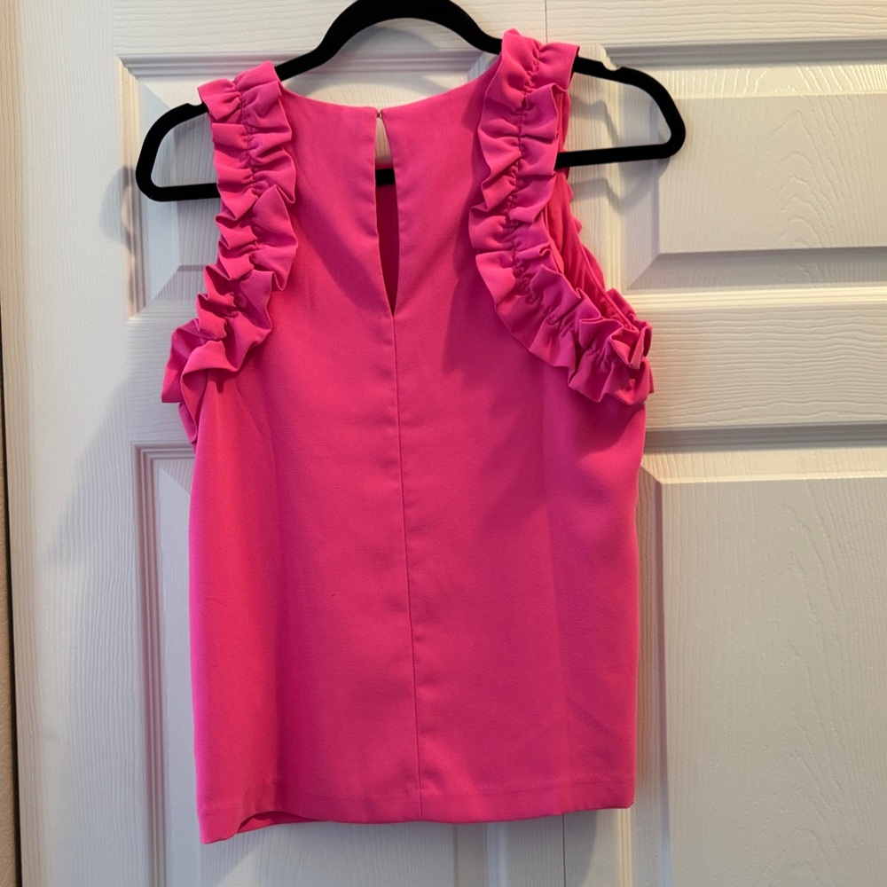 Lilly Pulitzer Bright Pink Ruffle Strap Shell Top - Picture 5 of 7